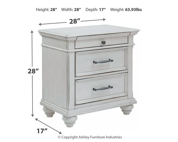 Kanwyn King Panel Bed with Mirrored Dresser and 2 Nightstands - Image 7
