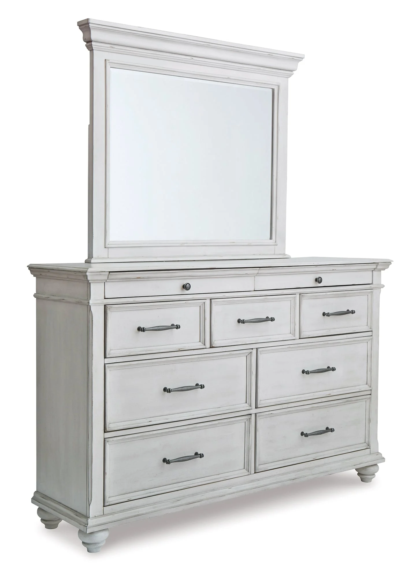 Kanwyn King Panel Bed with Mirrored Dresser and Chest - Image 3