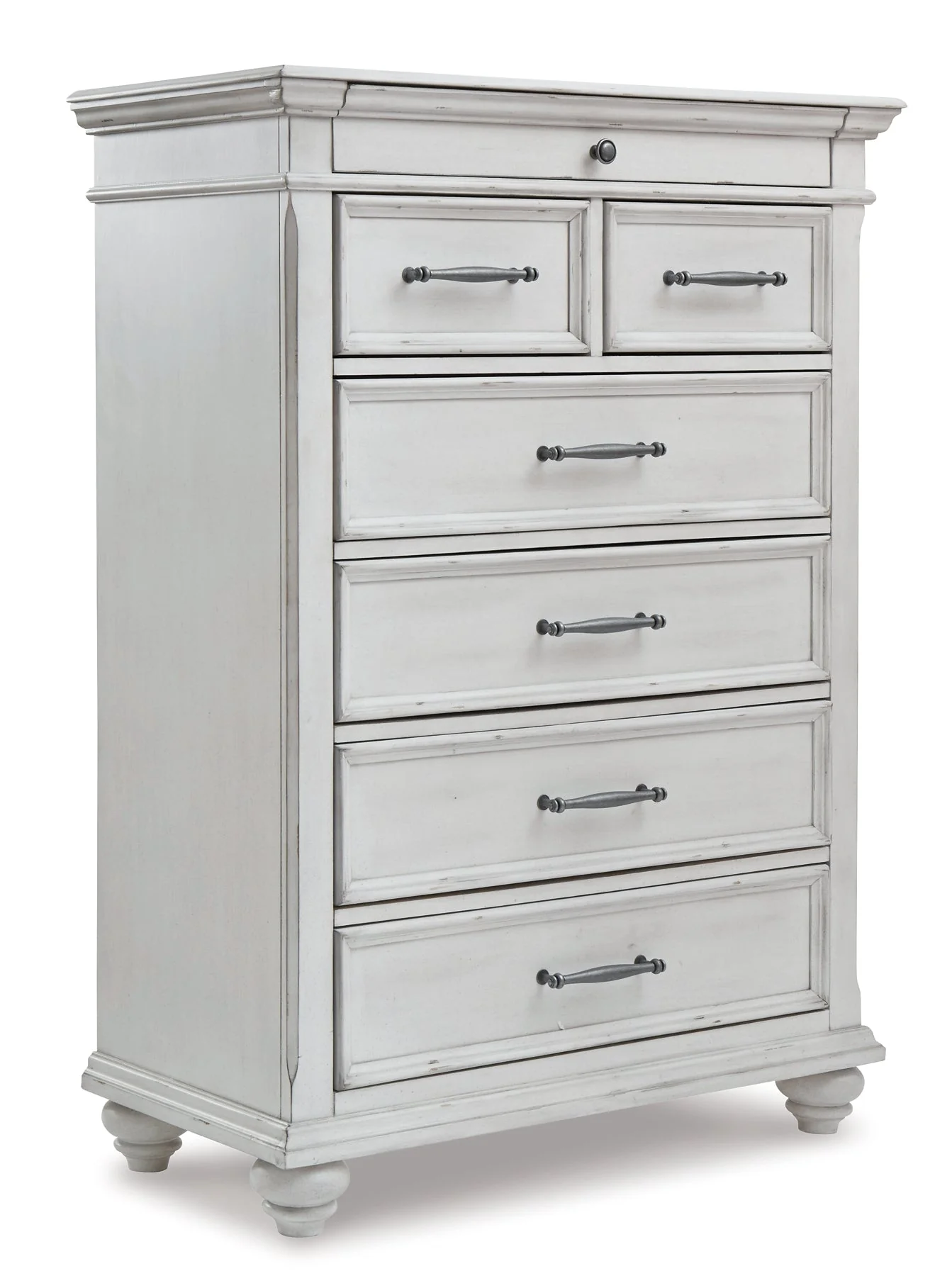 Kanwyn King Panel Bed with Mirrored Dresser, Chest and 2 Nightstands - Image 6