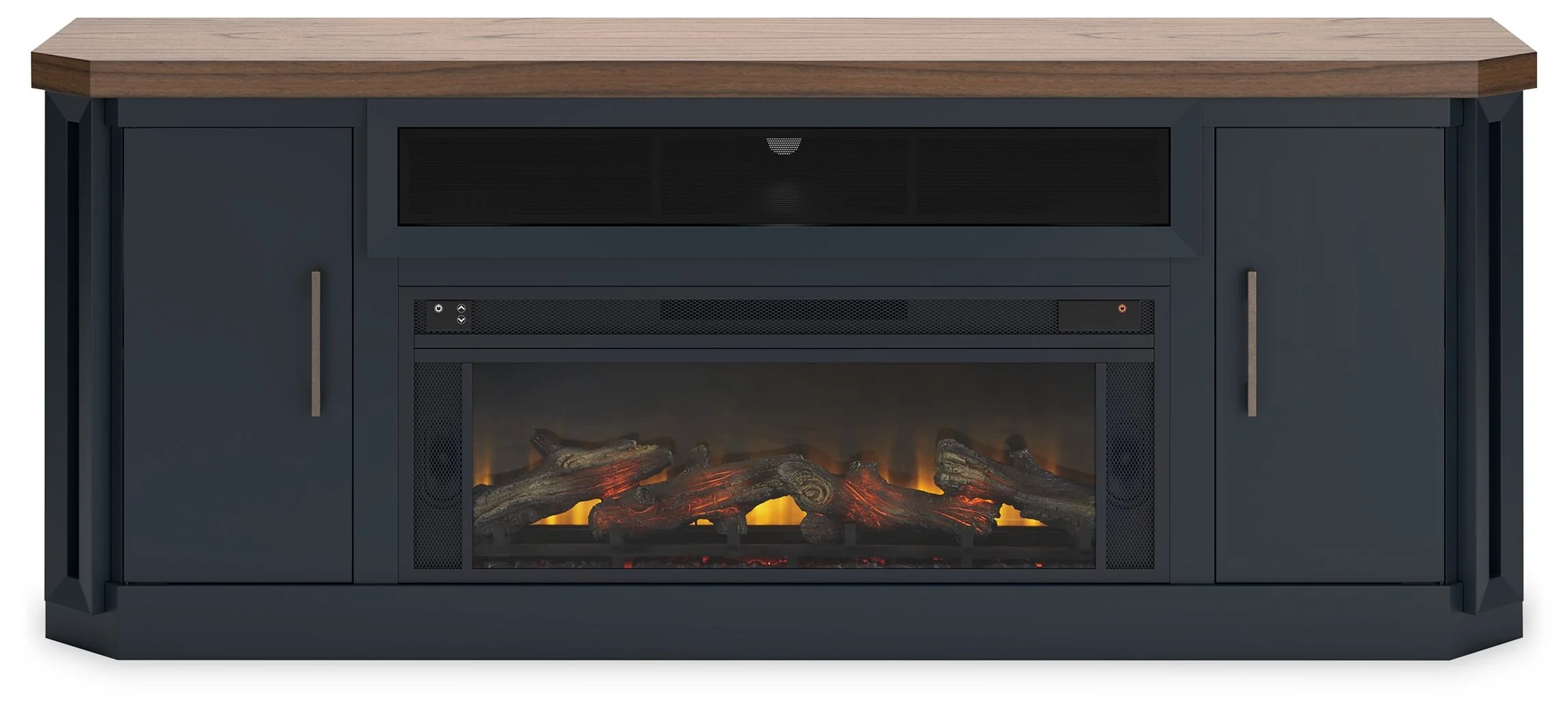 Landocken - 83" TV Stand With Electric Fireplace - Two-tone - Image 2