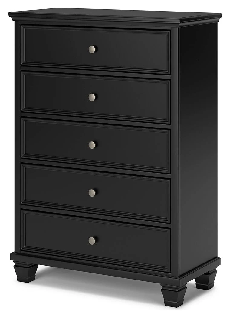 Lanolee - Five Drawer Chest - Black - Image 3