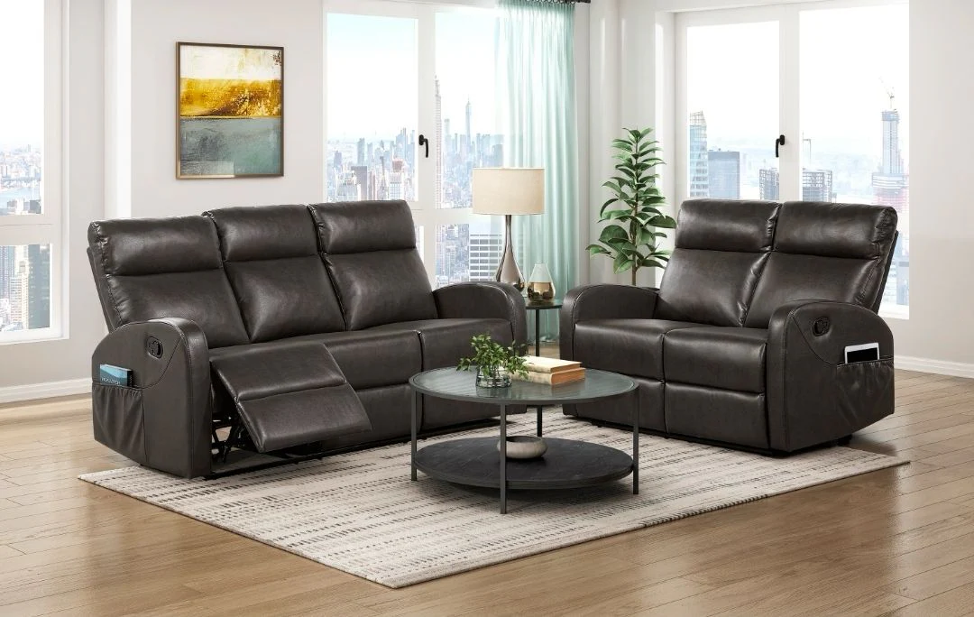 Larron Reclining Sofa and Reclining Loveseat