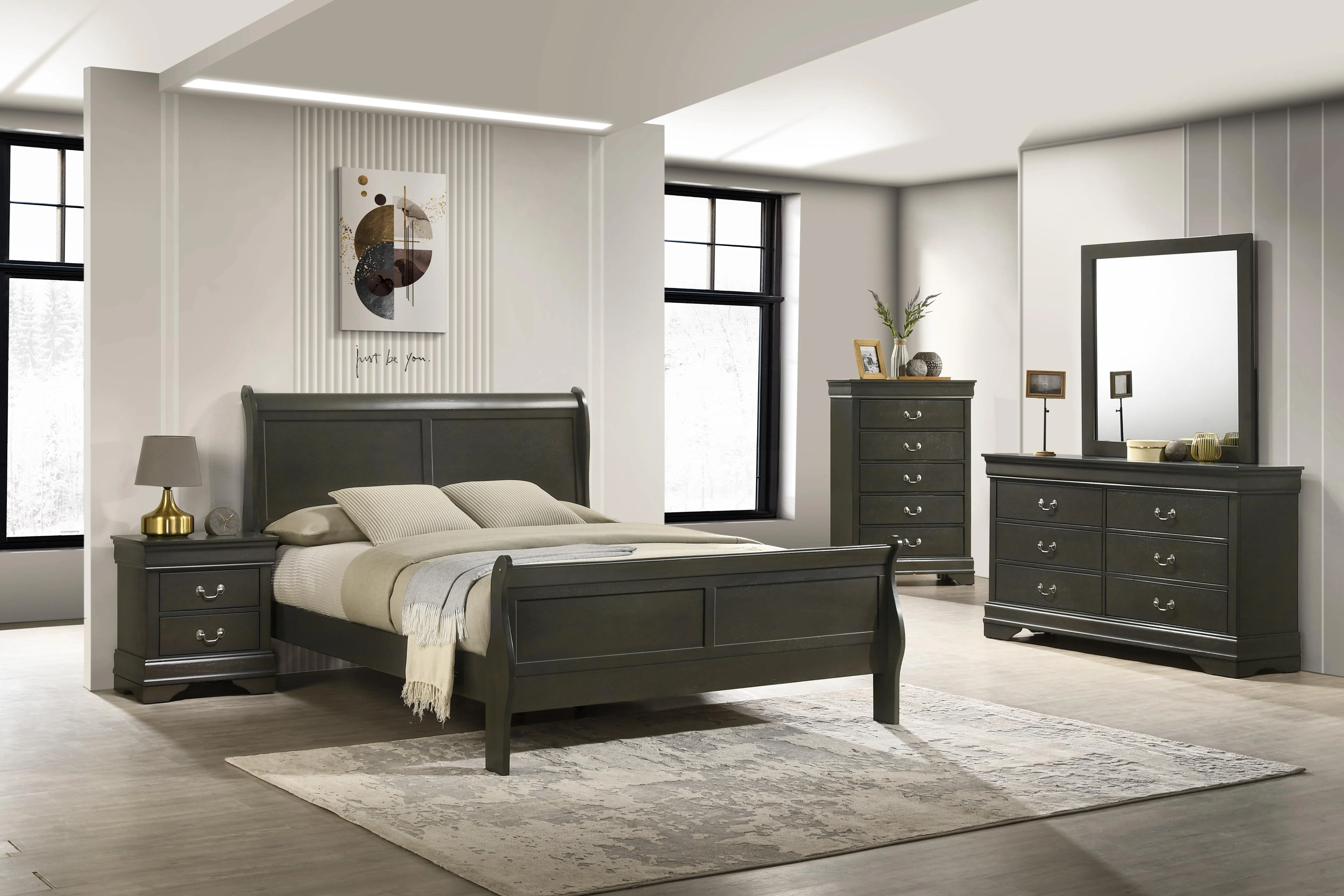 Louis Phillipe Dresser Mirror Bed Choose Your Size