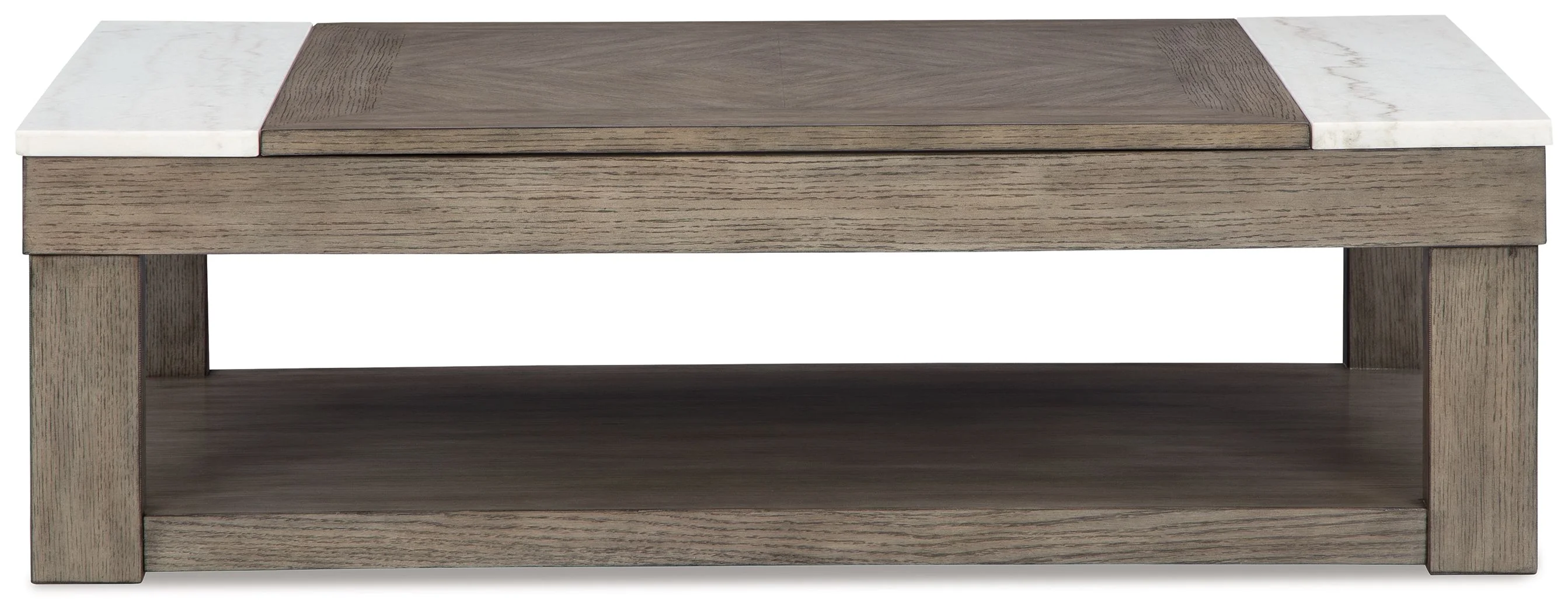 Loyaska - Lift Top Cocktail Table - Grayish Brown / White - Image 2