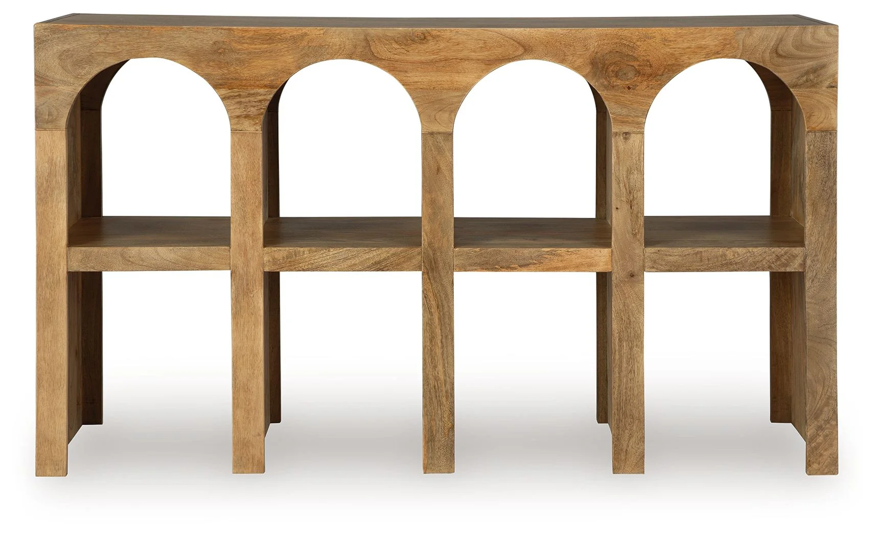 Luzmanacy - Console Sofa Table - Natural Brown - Image 4