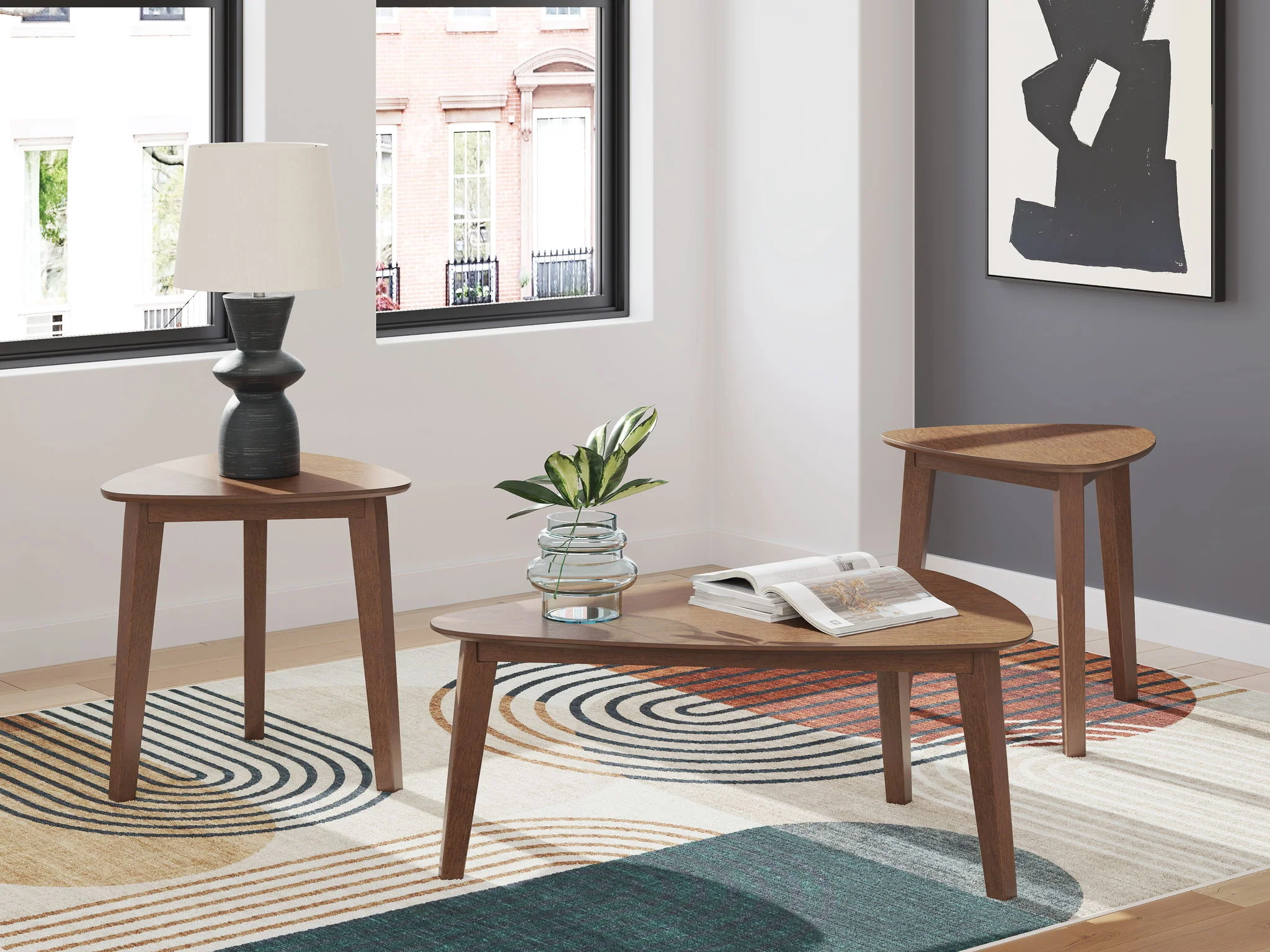 Lyncott - Occasional Wood Table Set (Set of 3) - Brown - Image 2