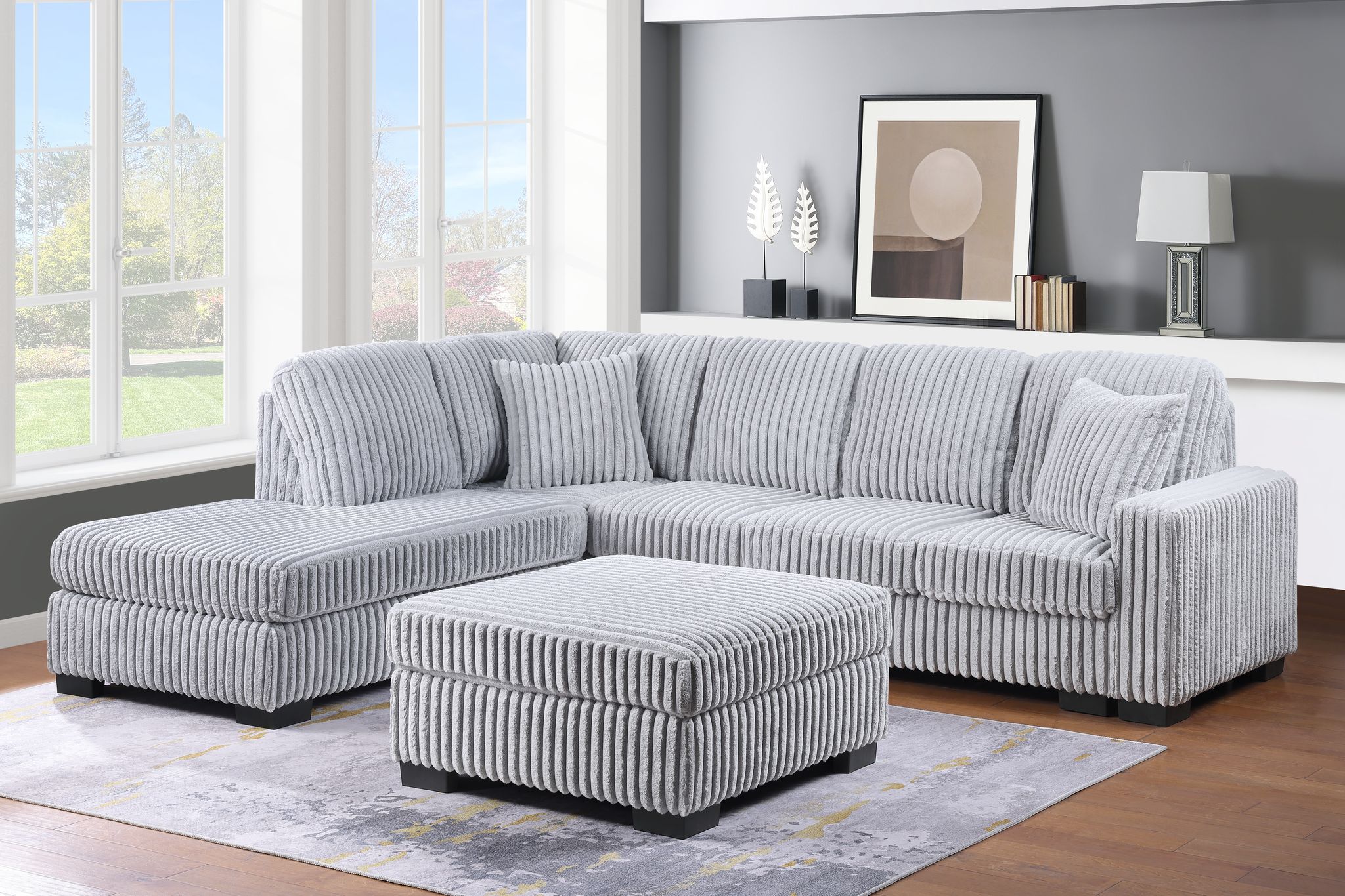 Mackey Gray Reversible Sectional