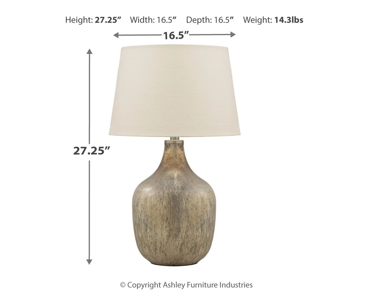 Mari - Glass Table Lamp - Gray / Gold Finish - Image 3
