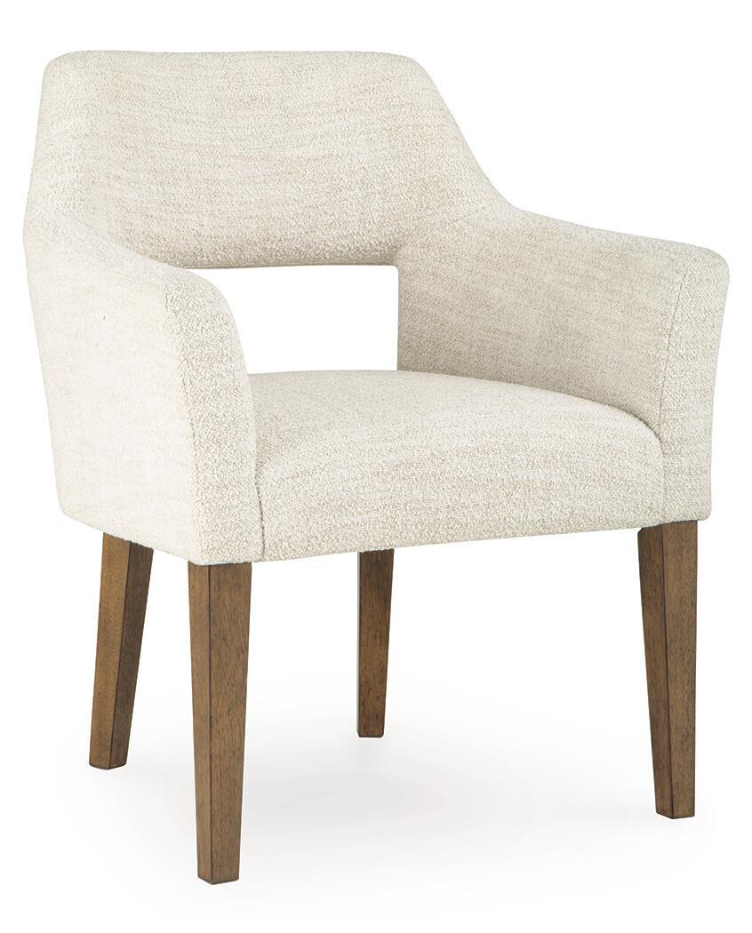 Marxmore - Dining Upholstered Arm Chair (Set of 2) - Beige / Brown - Image 4