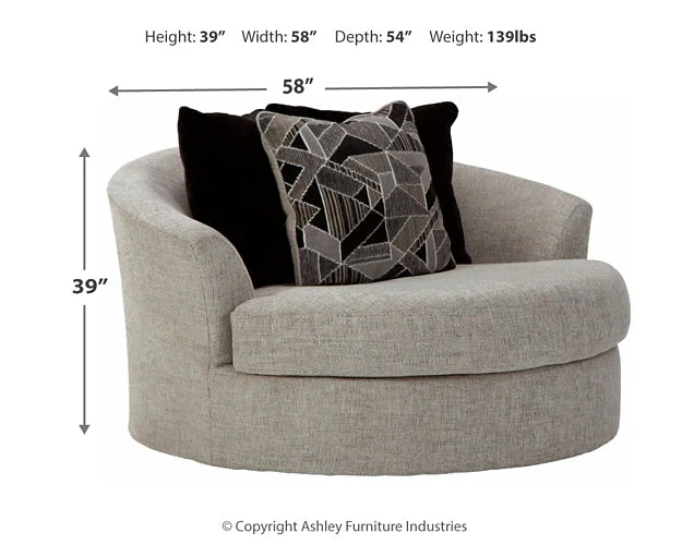 Megginson Oversized Round Swivel Chair - Image 3