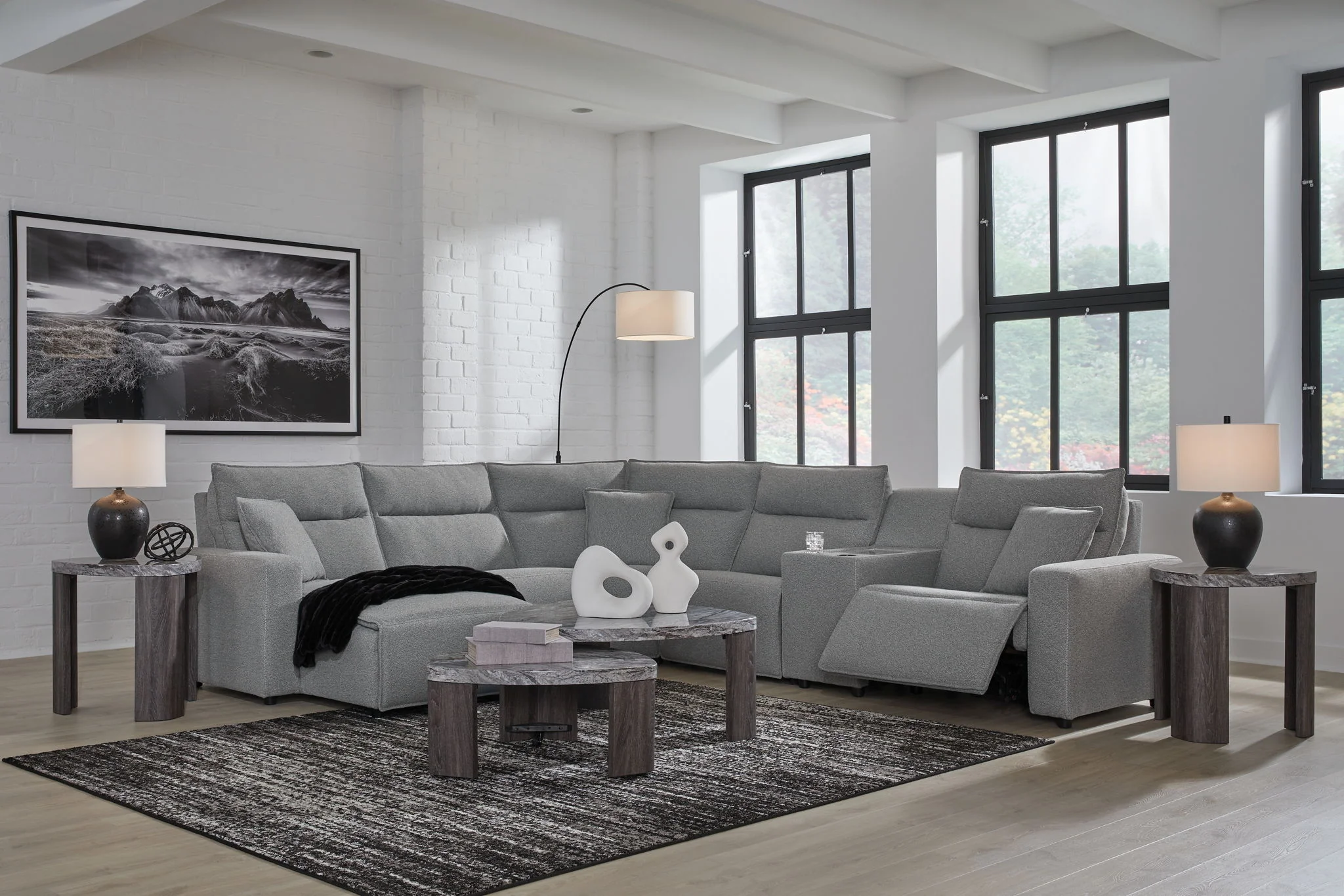 Modmax II - Reclining Sectional - Salt And Pepper - Image 38