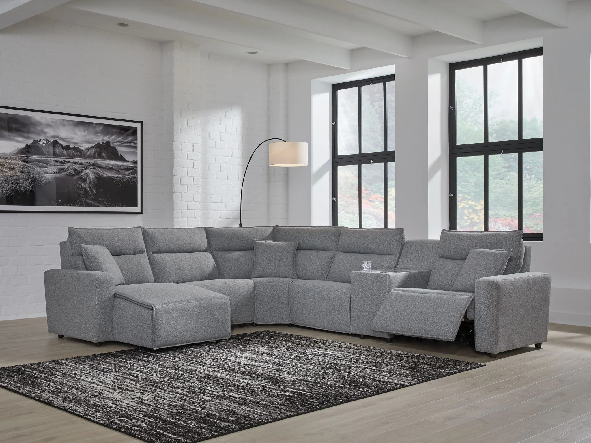 Modmax II - Reclining Sectional - Salt And Pepper - Image 42