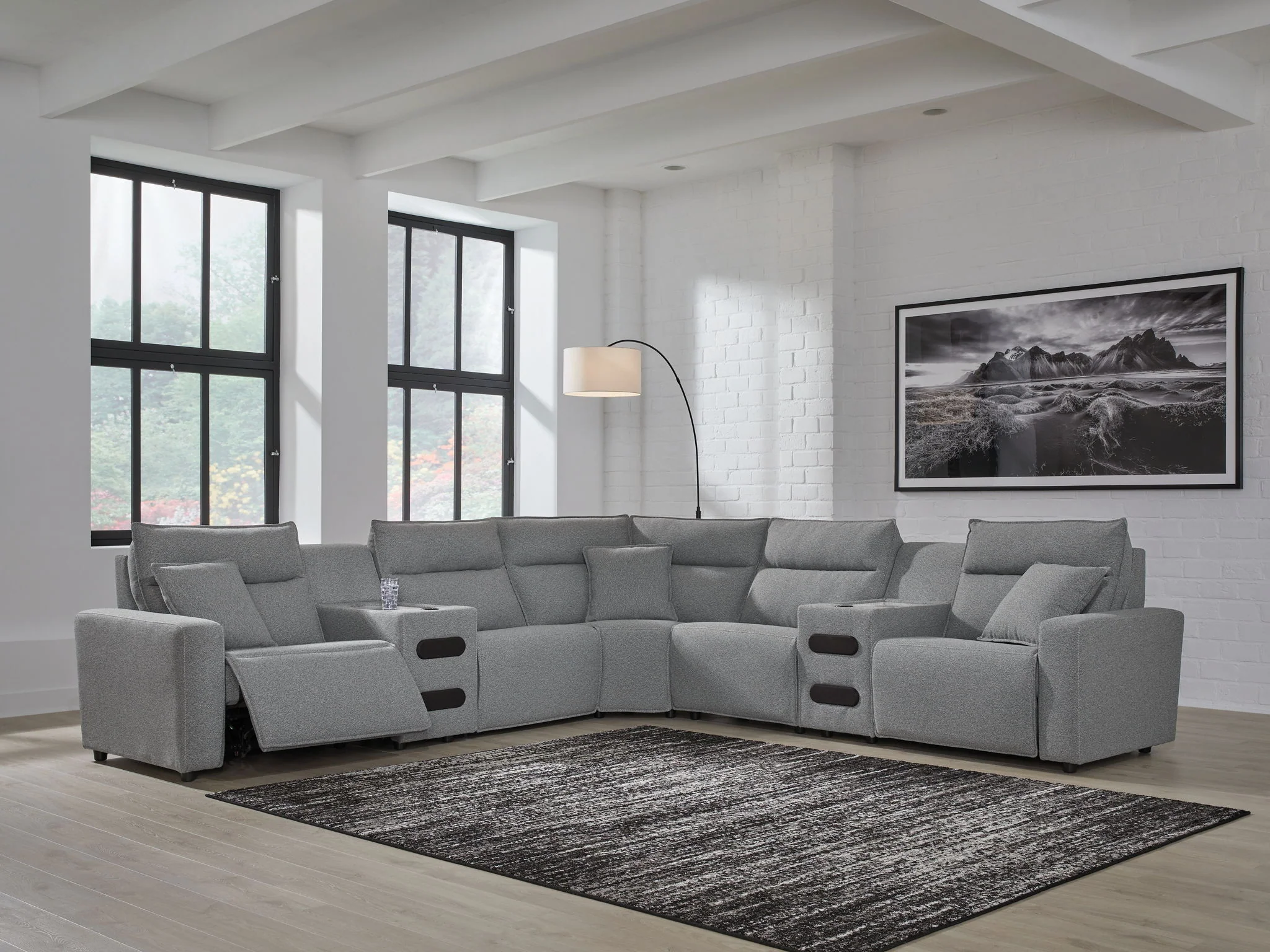 Modmax II - Reclining Sectional - Salt And Pepper - Image 45