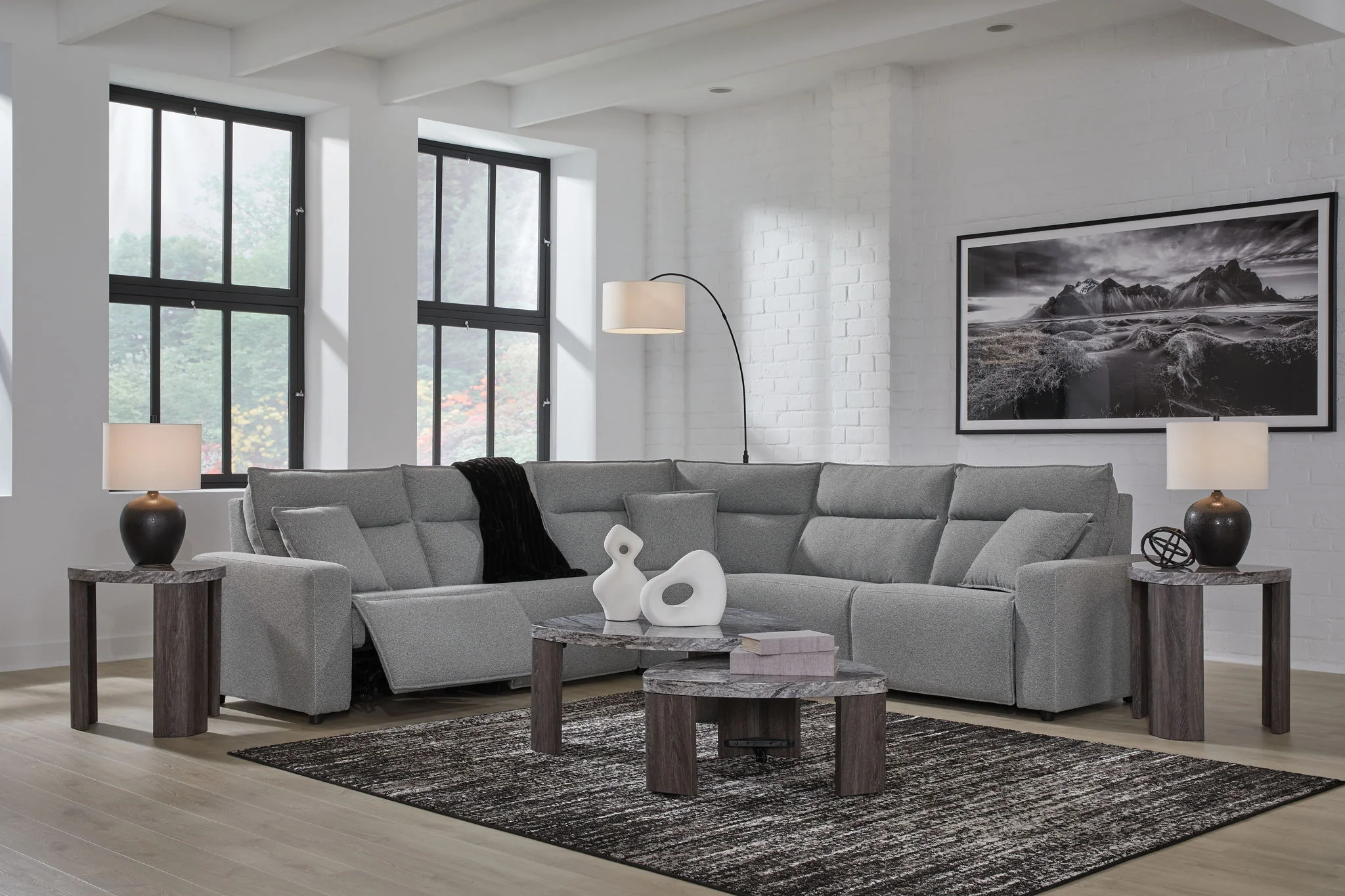 Modmax II - Reclining Sectional - Salt And Pepper - Image 46