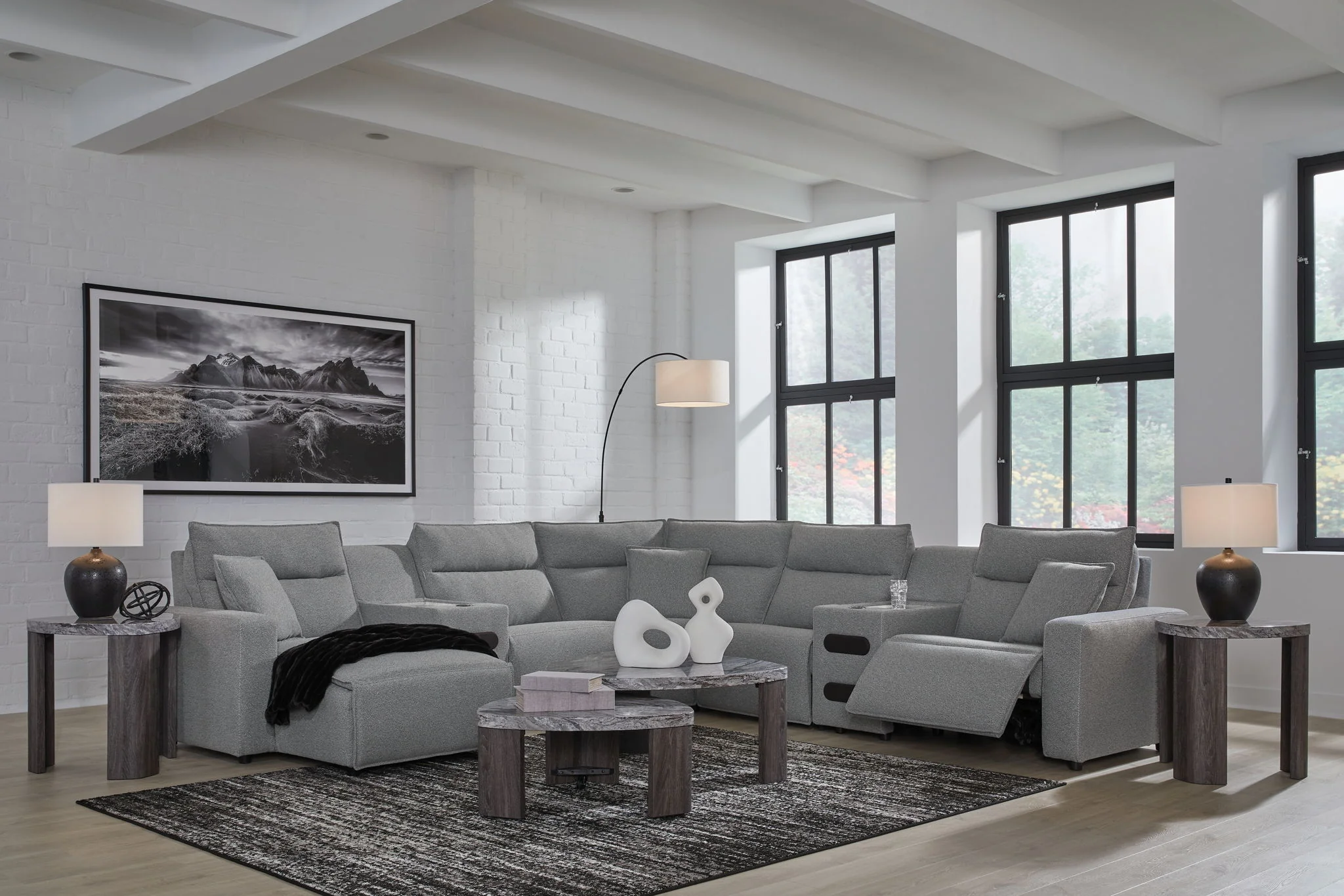 Modmax II - Reclining Sectional - Salt And Pepper - Image 52