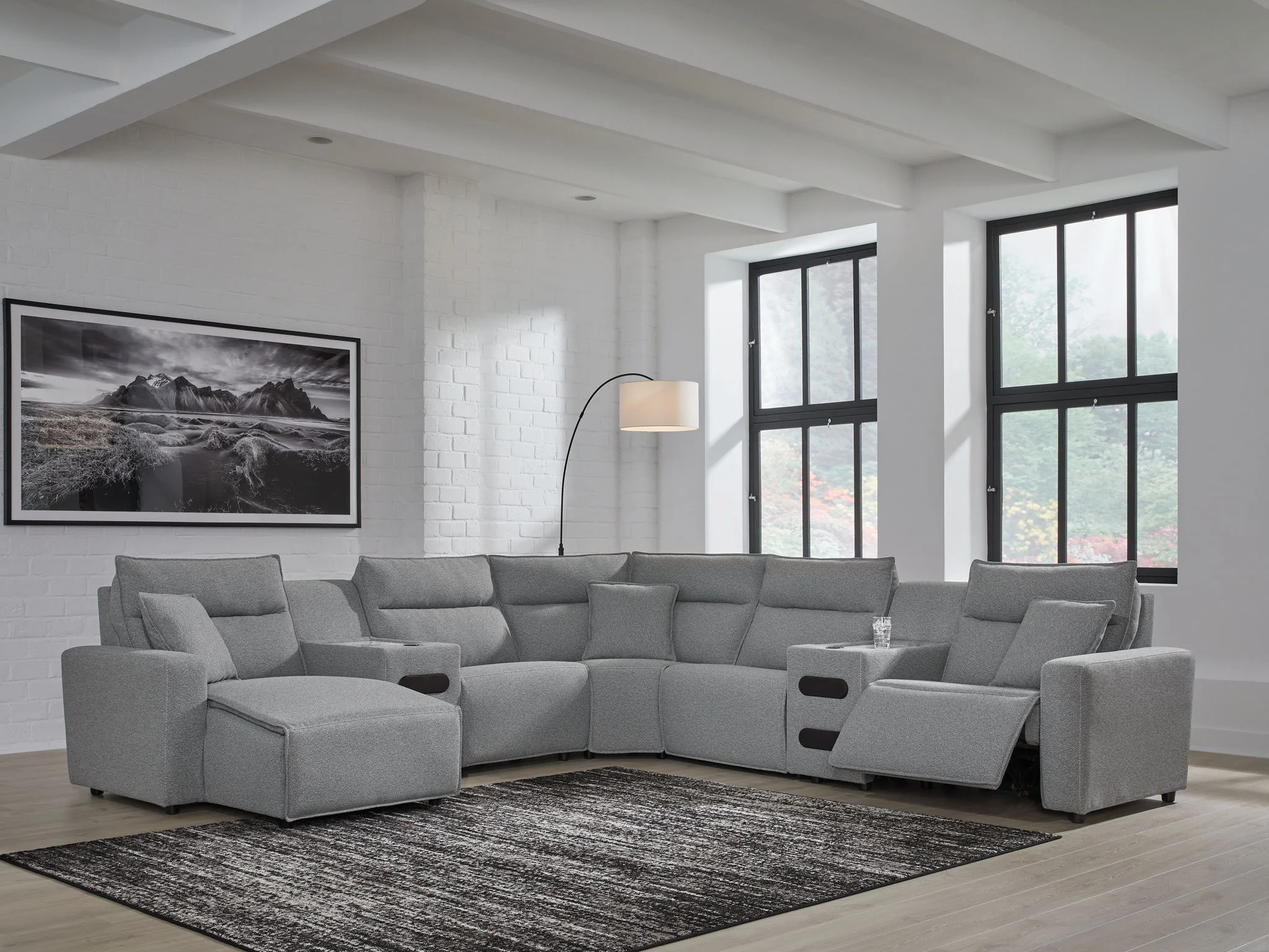 Modmax II - Reclining Sectional - Salt And Pepper - Image 55