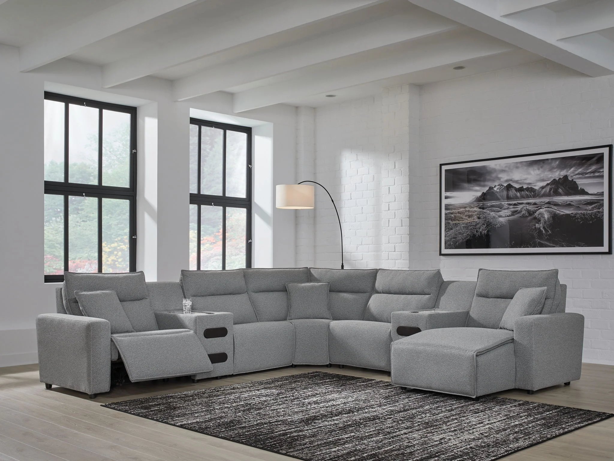 Modmax II - Reclining Sectional - Salt And Pepper - Image 61