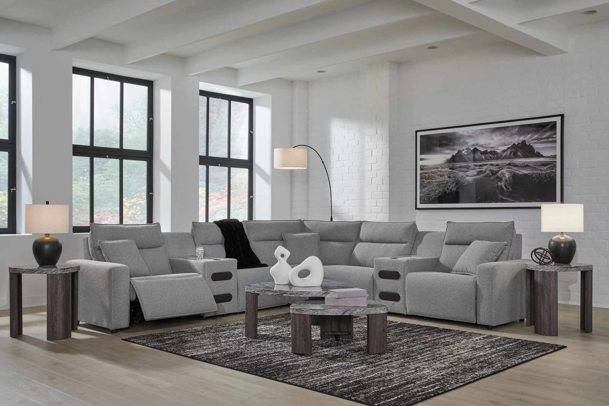 Modmax II - Reclining Sectional - Salt And Pepper - Image 68