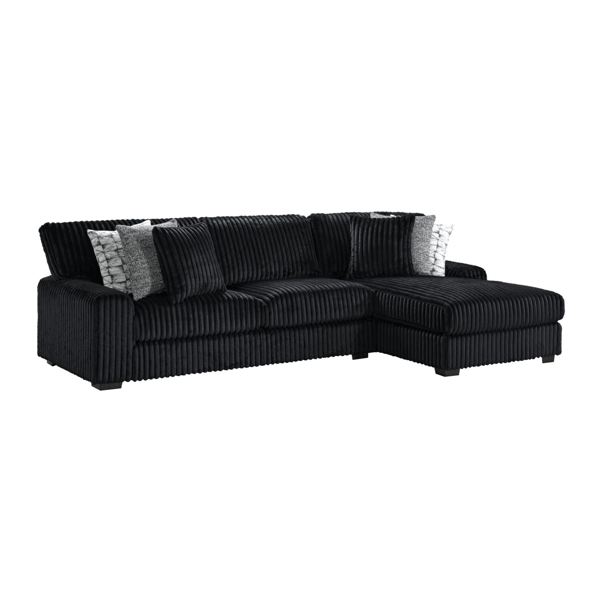 Nightfall Black Corduroy Sectional - Image 3
