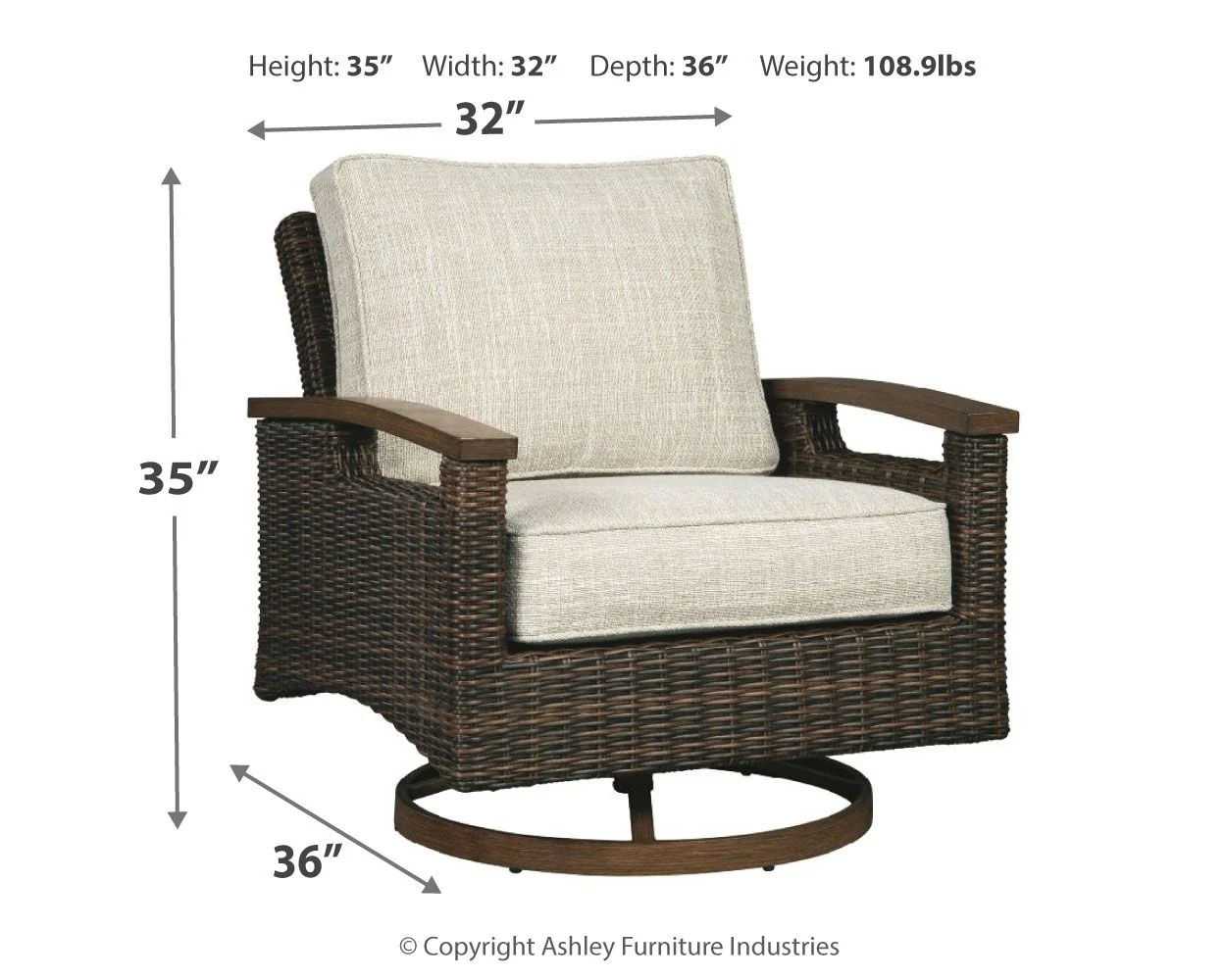 Paradise Trail - Swivel Lounge Chair (Set of 2) - Medium Brown - Image 4