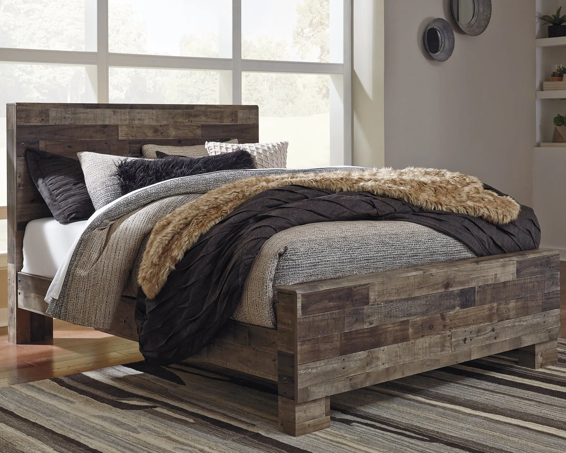 Derekson Queen Panel Bed with Mirrored Dresser, Chest and Nightstand - Image 7