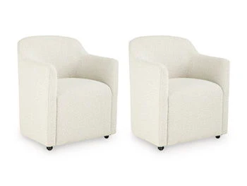 Radkin - Dining Upholstered Arm Chair (Set of 2) - Off White