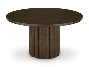 Radkin - Round Dining Room Table - Burnished Brown