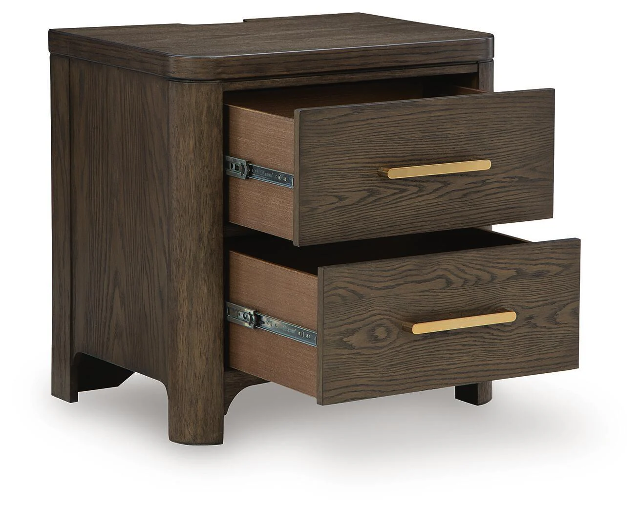 Radkin - Two Drawer Night Stand - Burnished Brown - Image 4