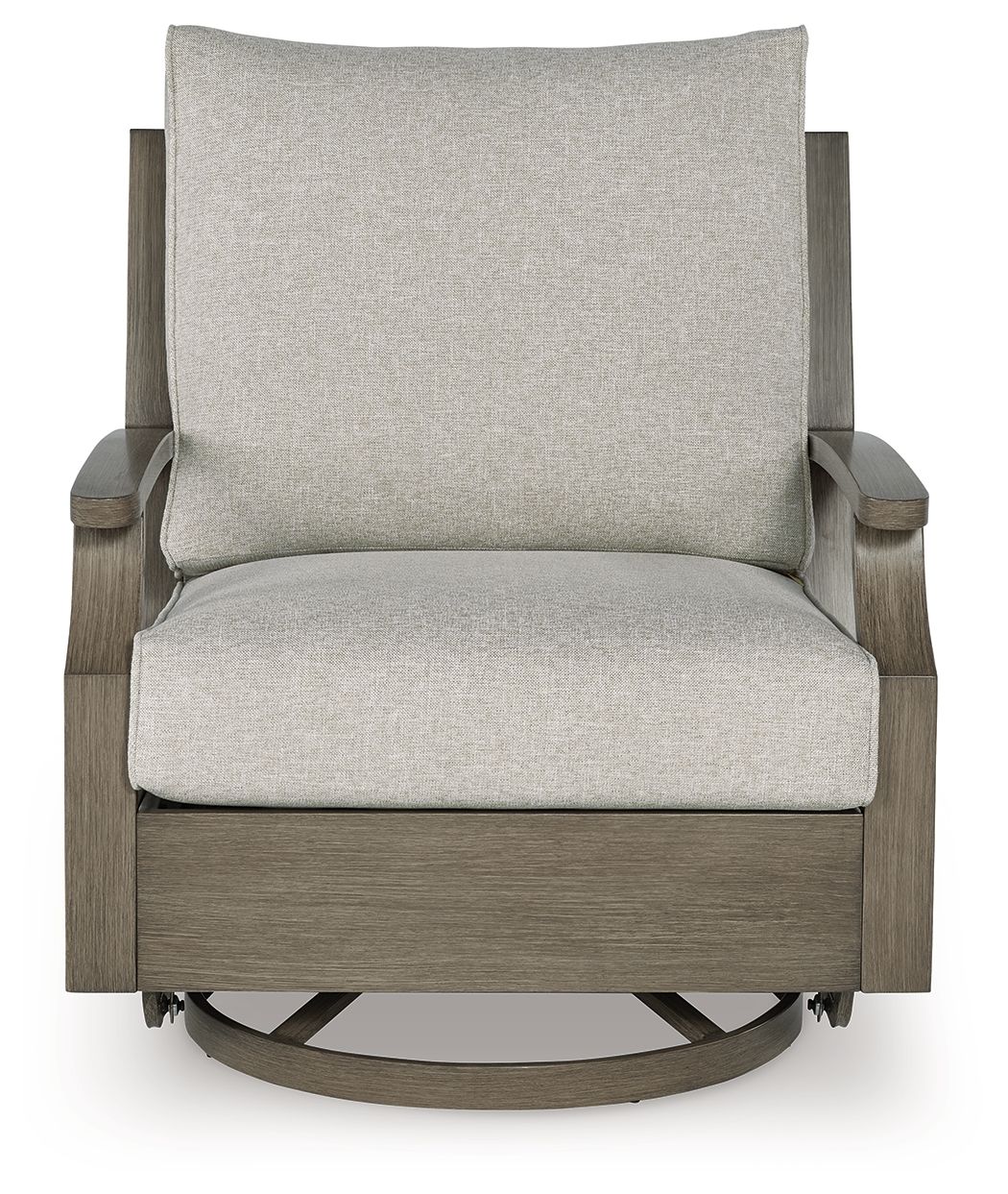 Rainier Ranch - Swivel Glider Chair With Cushion - Brown / Beige - Image 4