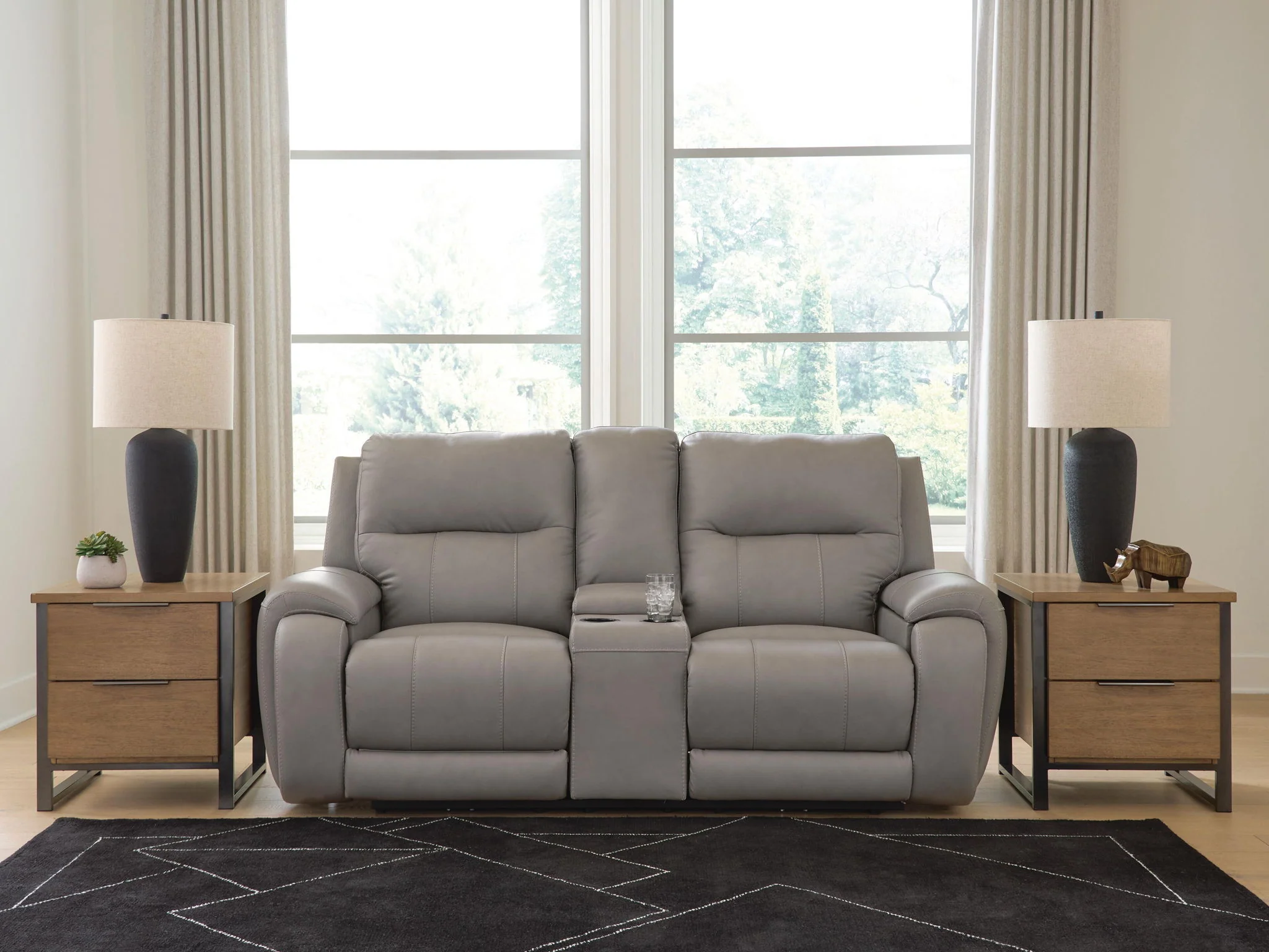 Real Moments - Power Reclining Loveseat With Audio Seating - Ash - Image 2