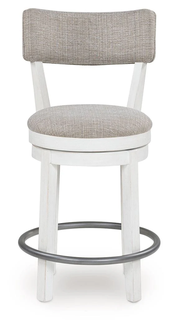 Robbinsdale - Upholstered Swivel Barstool (Set of 2) - Antique White - Image 3