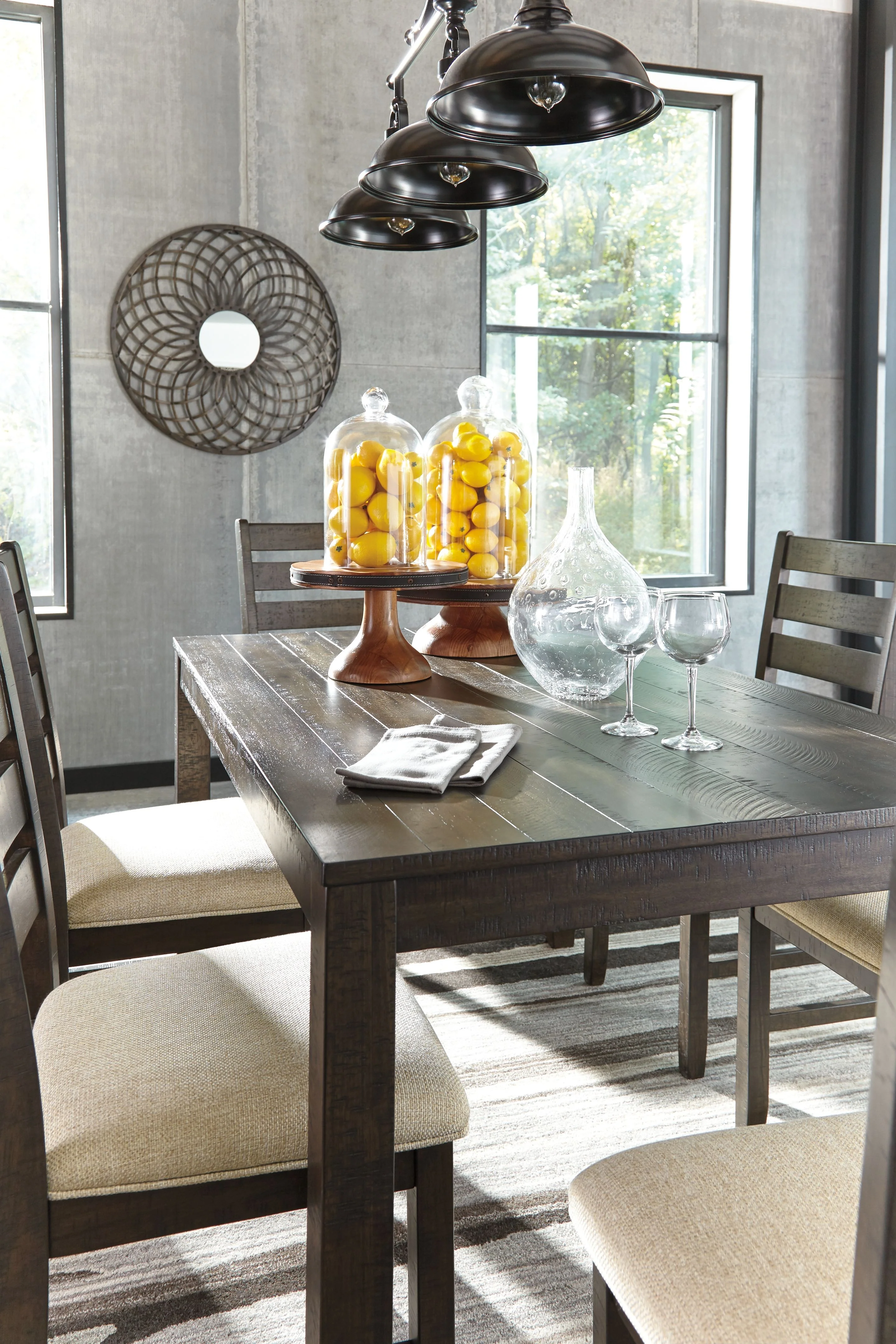 Rokane - Dining Room Table Set (Set of 7) - Brown - Image 3