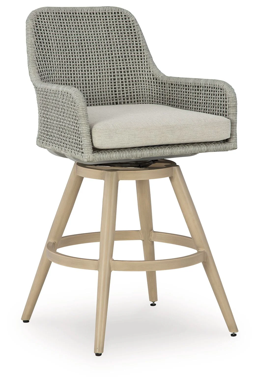 Seton Creek - Barstool With Cushion (Set of 2) - Beige / Gray - Image 4