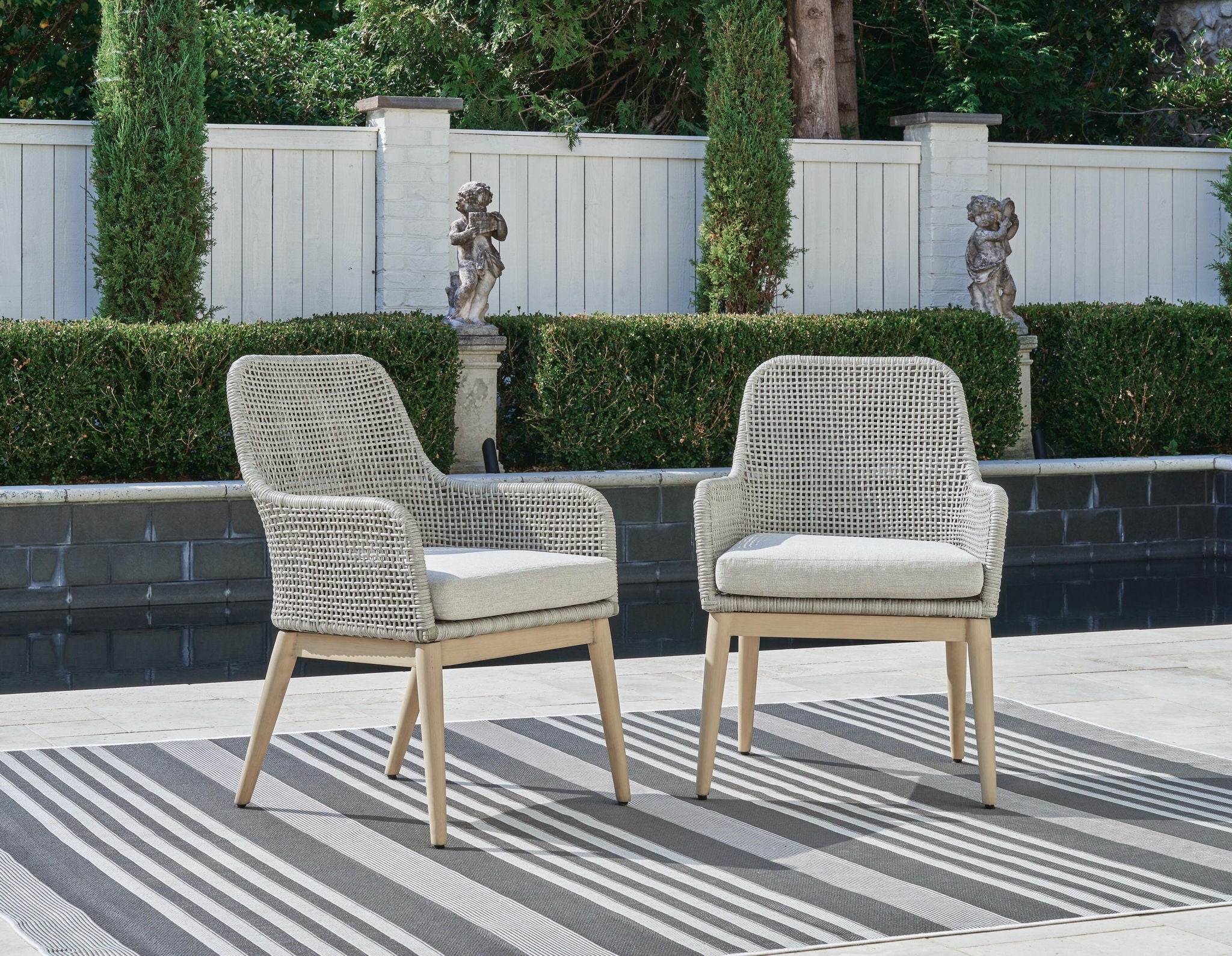 Seton Creek - Arm Chair With Cushion (Set of 2) - Gray - Image 3