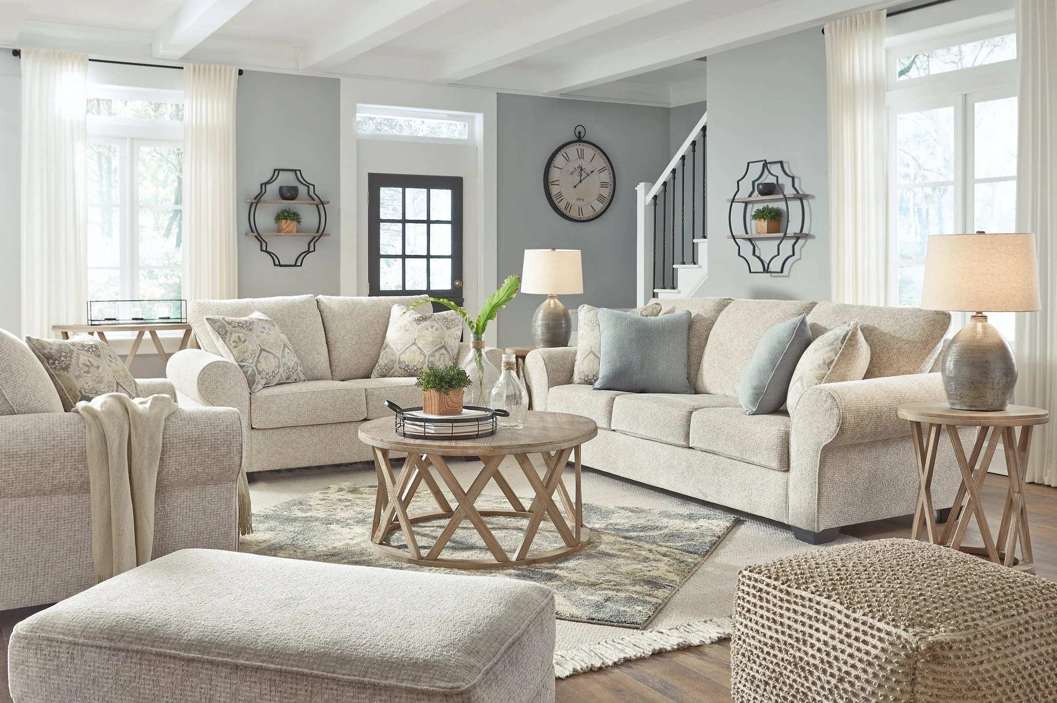 Haisley Sofa, Loveseat, Chair and Ottoman - Image 4