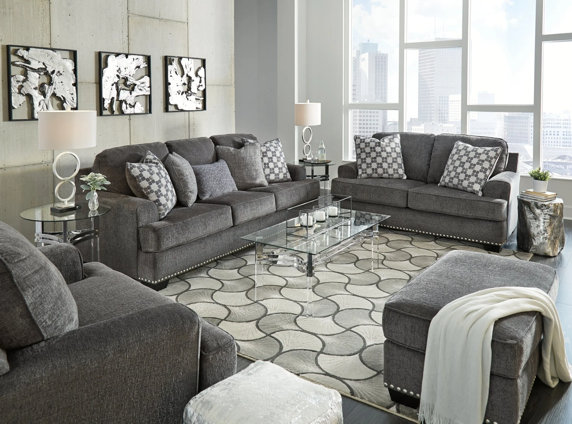 Locklin Sofa, Loveseat, Chair and Ottoman - Image 2