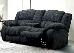 Strider Ebony Reclining Loveseat with Cupholders and Storage - Image 3
