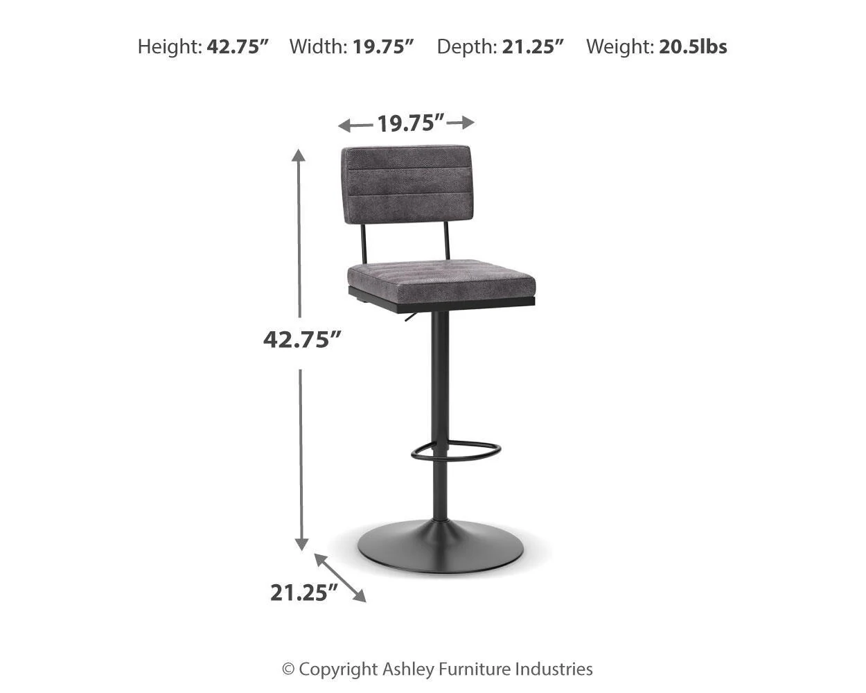 Strumford - Tall Swivel Barstool (Set of 2) - Image 2