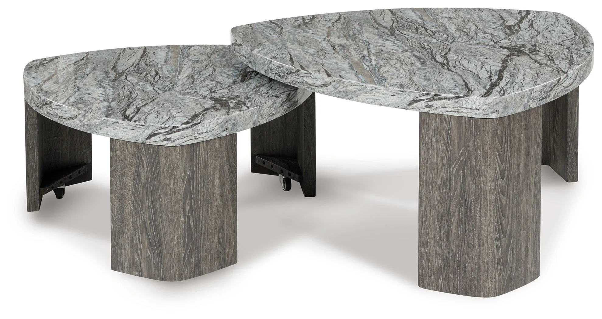 Surmour - Stacked Cocktail Table - Gray / Brown - Image 3