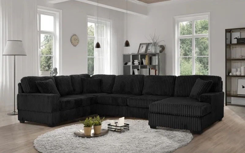 TITAN 142" Corduroy Reversible 3PC Sectional with Chaise - Image 3