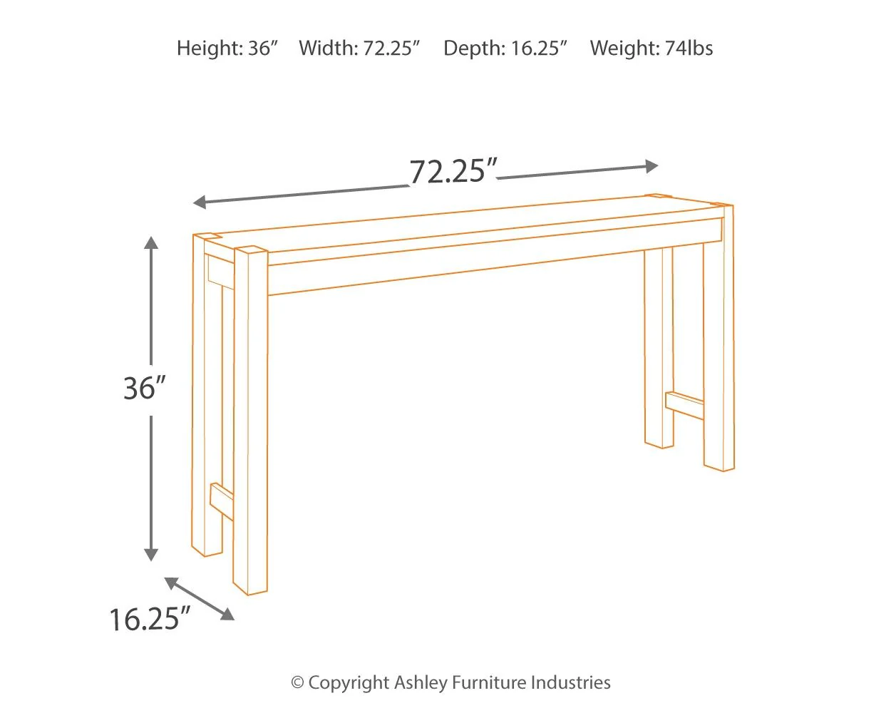 Torjin - Long Counter Table - Dark Brown - Image 4