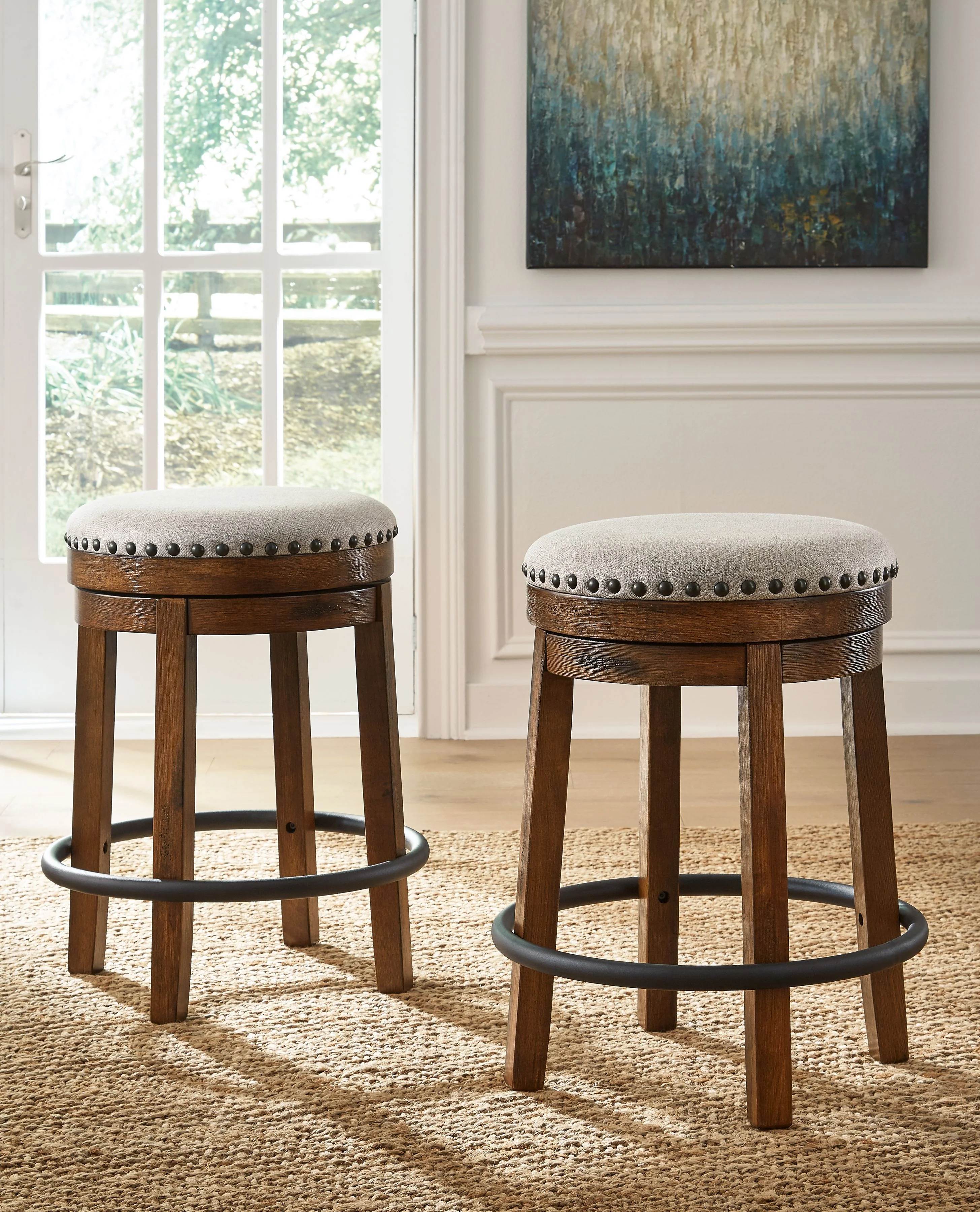 Valebeck - Upholstered Swivel Stool - Image 4