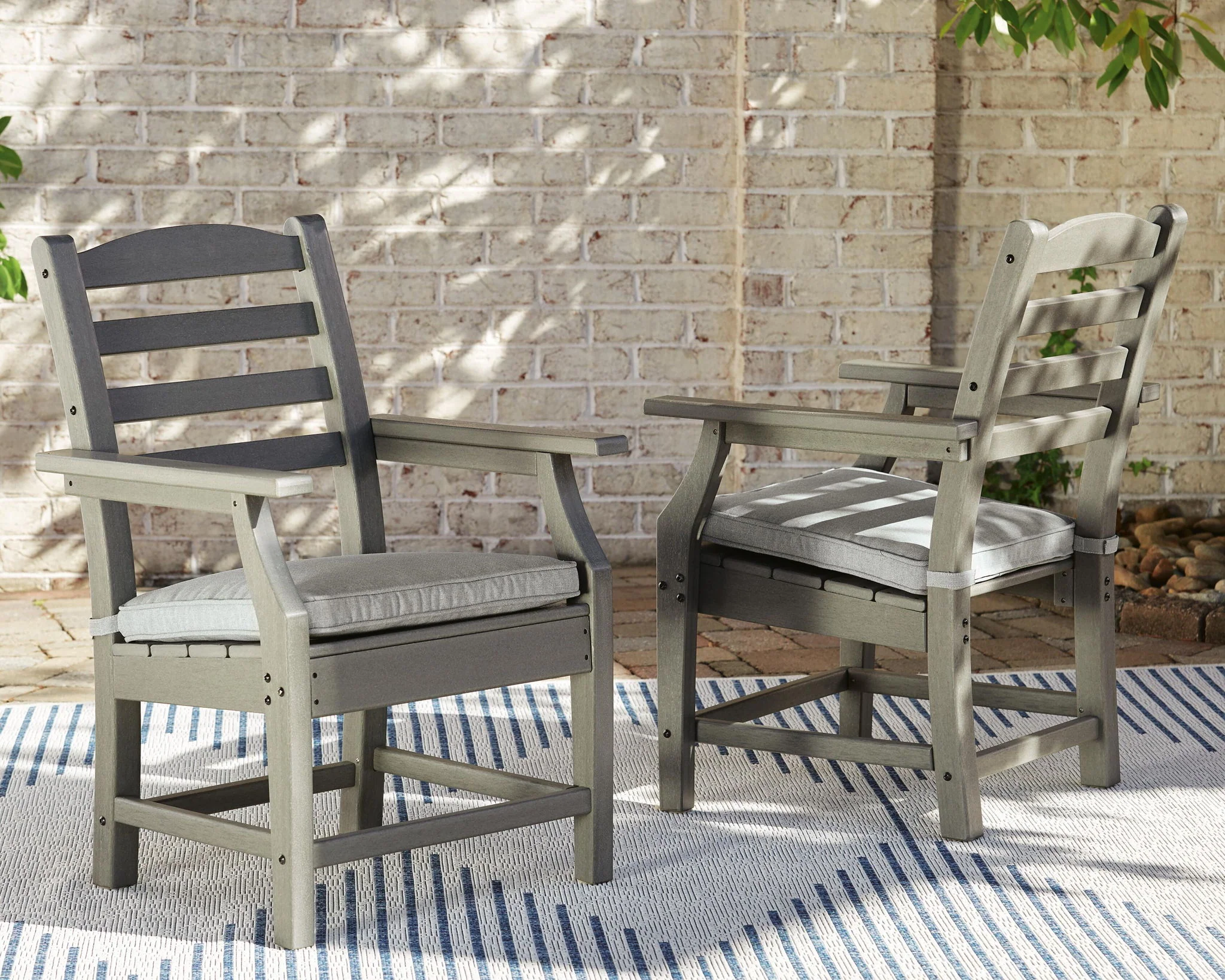 Visola - Arm Chair With Cushion (Set of 2) - Gray - Image 3