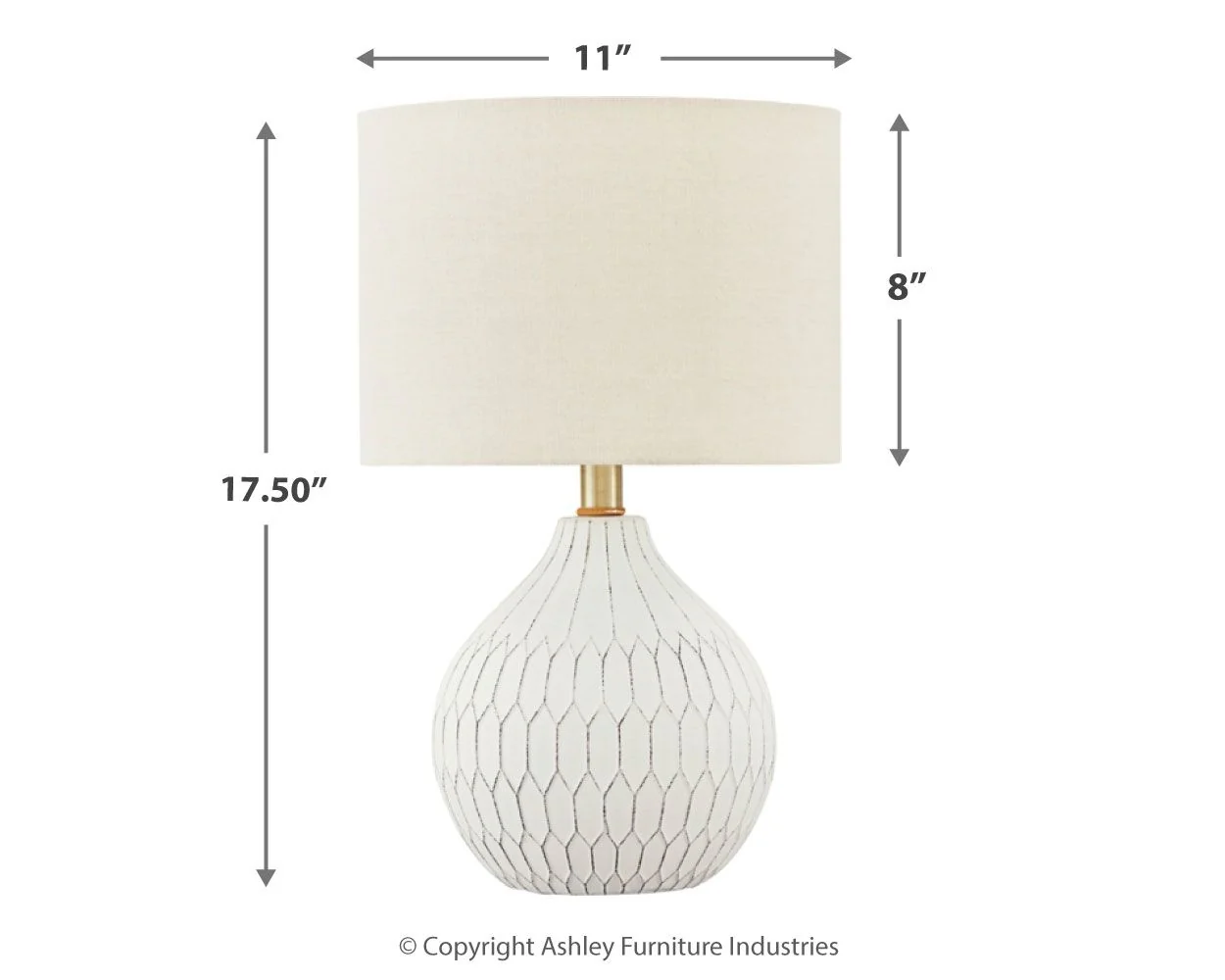 Wardmont - Ceramic Table Lamp - White - Image 3