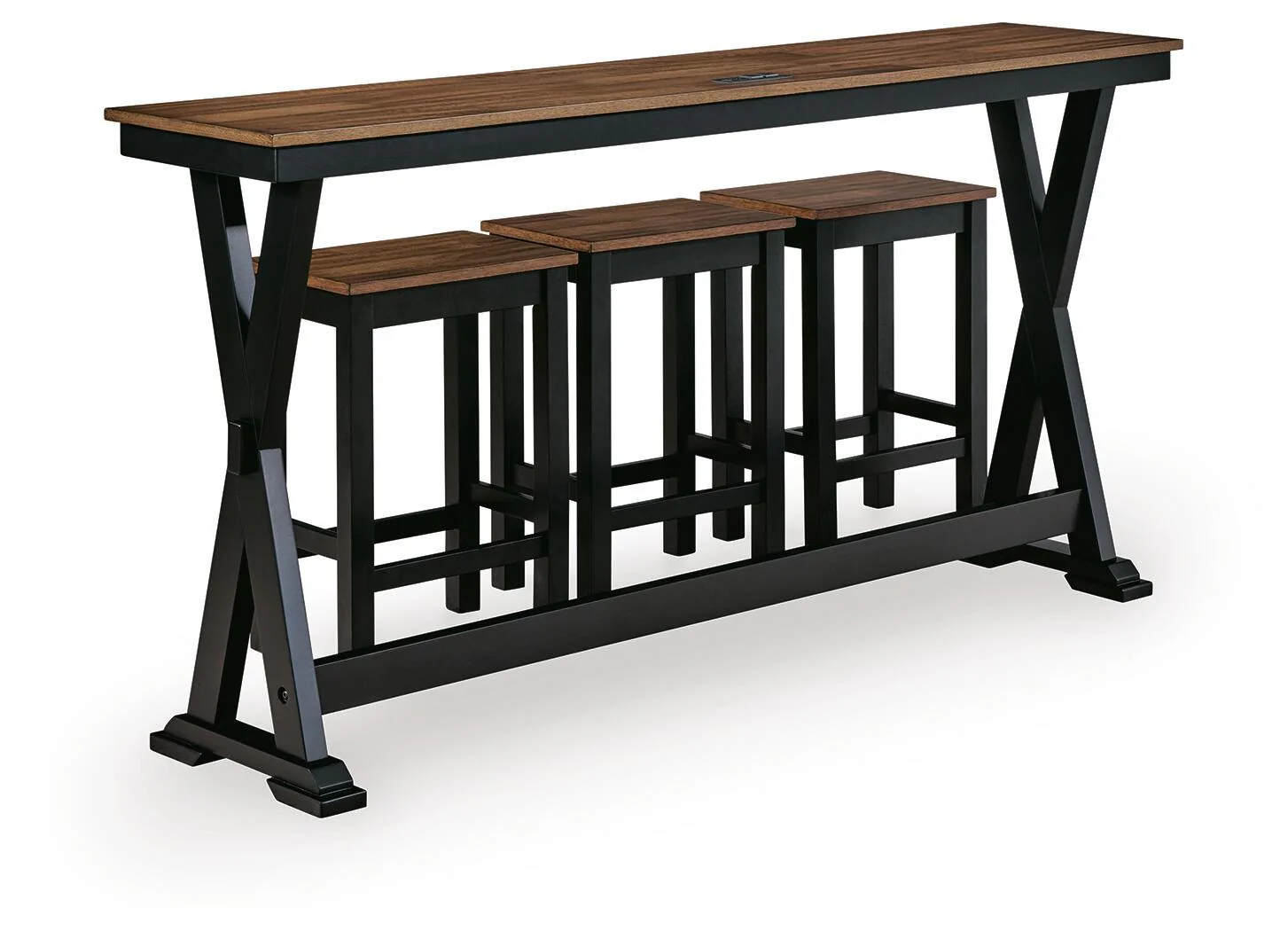 Wildenauer - Rectangular Dining Room Counter Table Set (Set of 4) - Brown / Black - Image 4