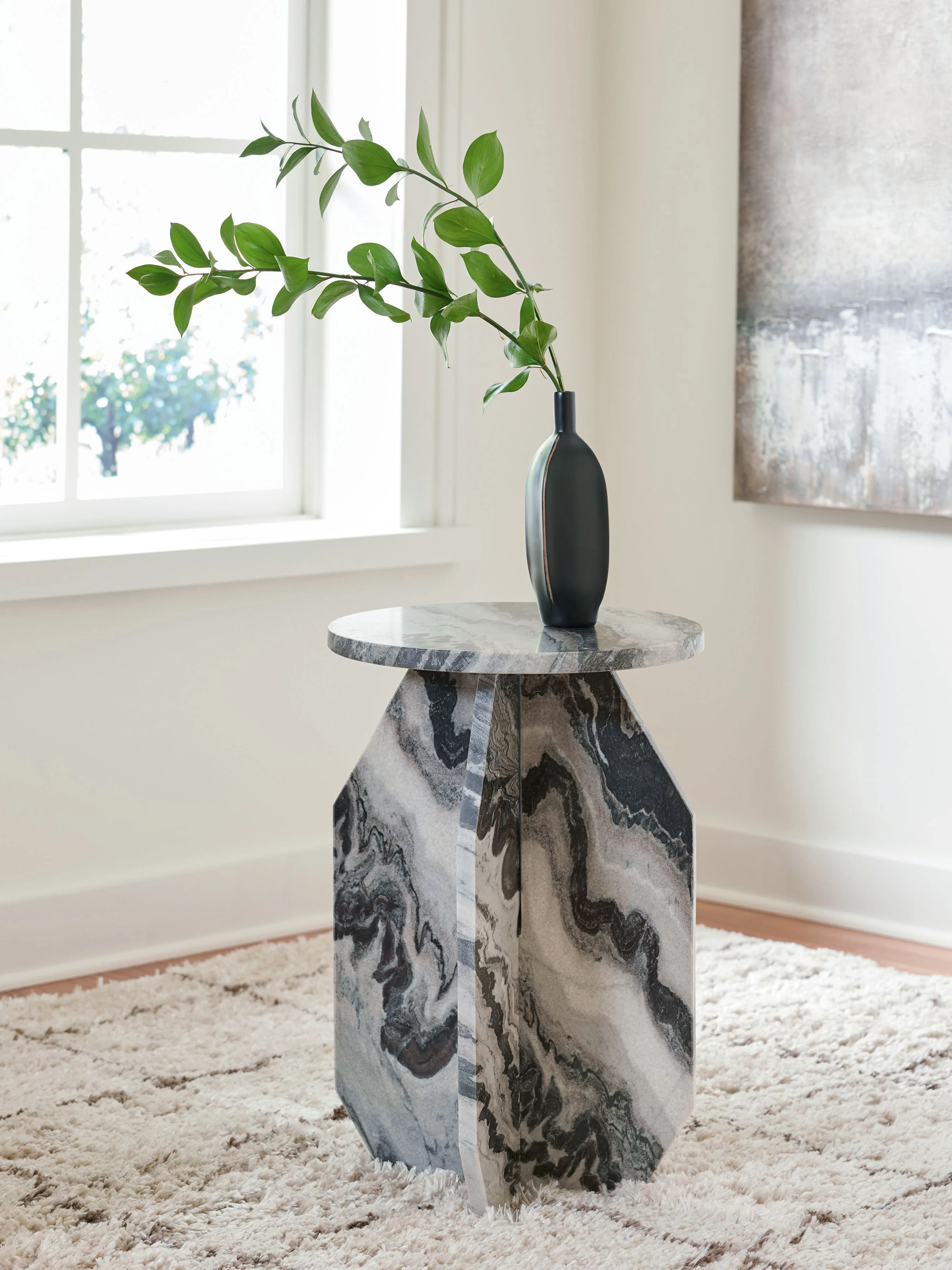 Wrenlane - Accent Table - Black / White / Taupe - Image 2
